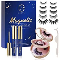 Pestañas Magneticas- LOOYA Pestañas Postizas Magneticas 7 Pares Pestañas Postizas con Delineador Reutilizable…
